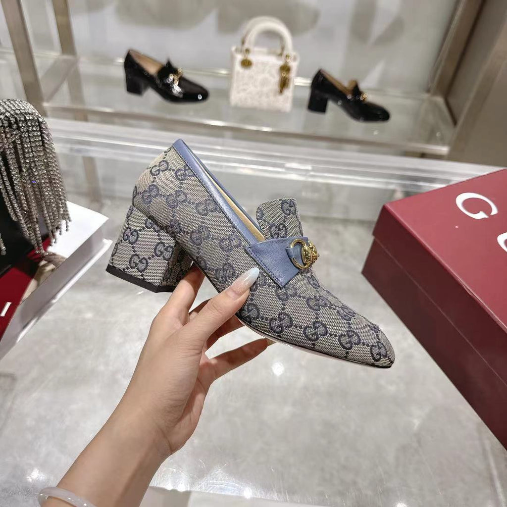 fashion print high-heeled loafers 0725102001