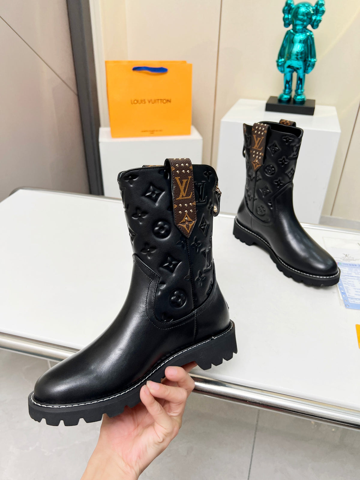 L fashion printed leather martin boots 0724102312