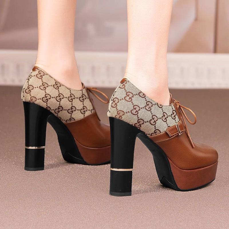 New Fashion Genuine Leather High Heels for Autumn and Winter 1023120702