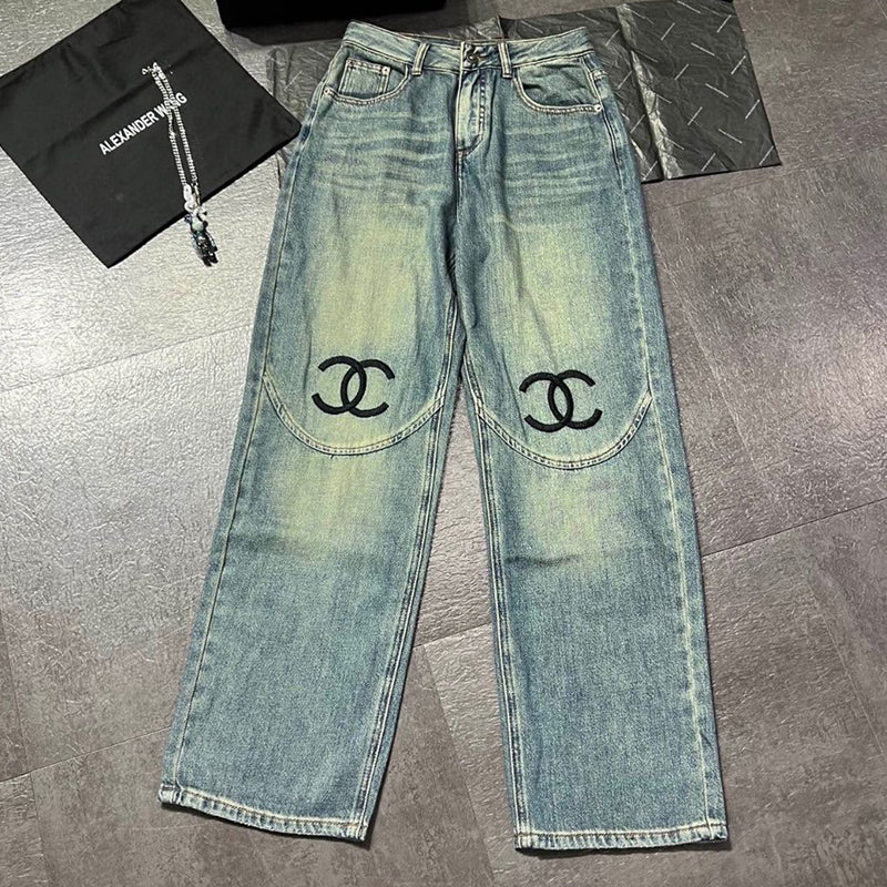 Fashion Straight Leg Printed Jeans PD1023081121