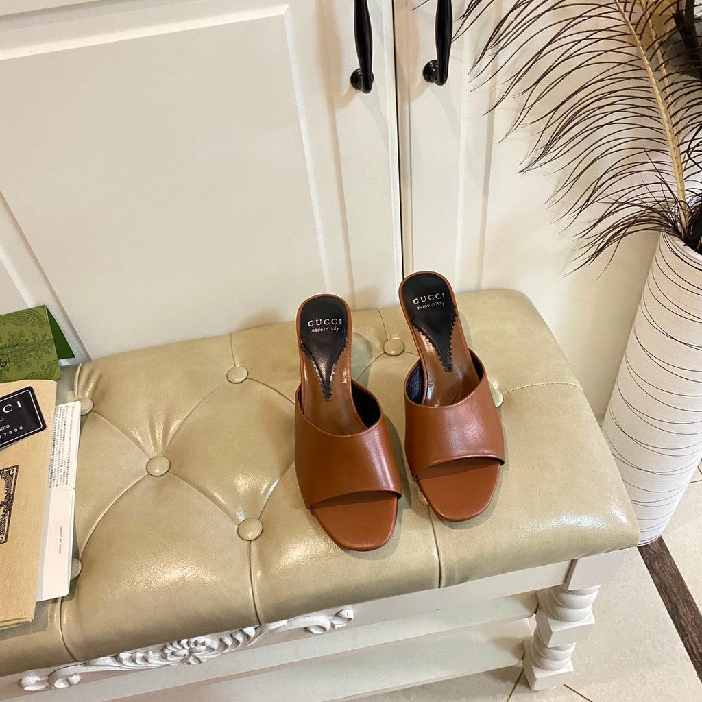 Gucc1 top fashion heel slippers 0724030803