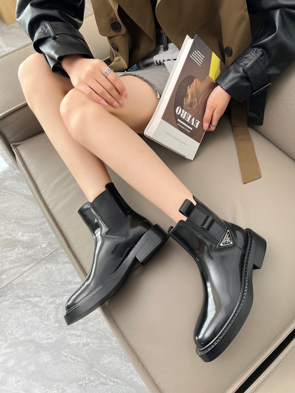 P new patent leather high-top boots 0725091501