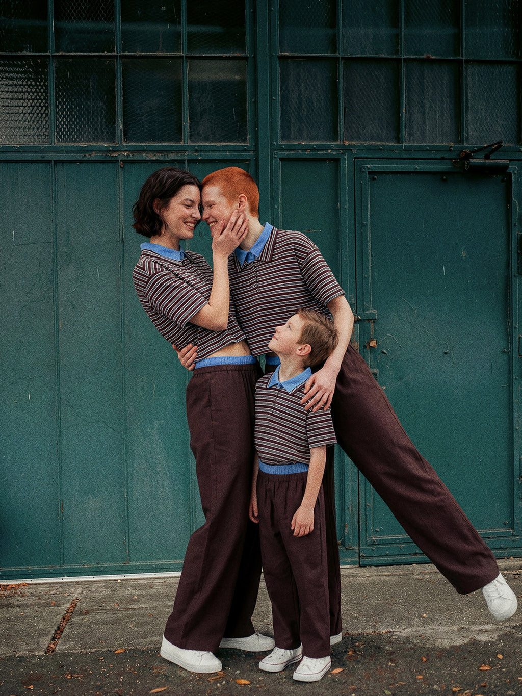 Kins Class Striped Family Polo Shirt & Pants Set