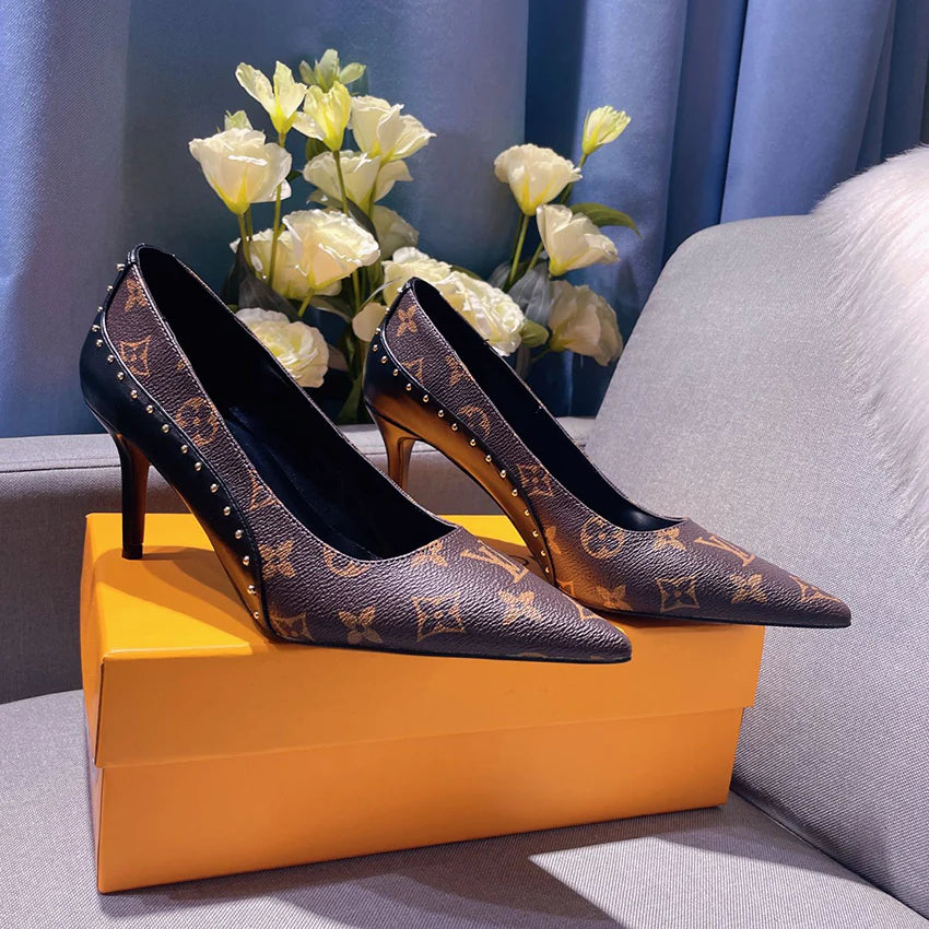 Luxury old flower classic high heels shoes 1024071605