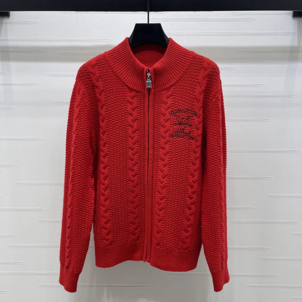Stand-up collar zip-up cardigan 1426010512
