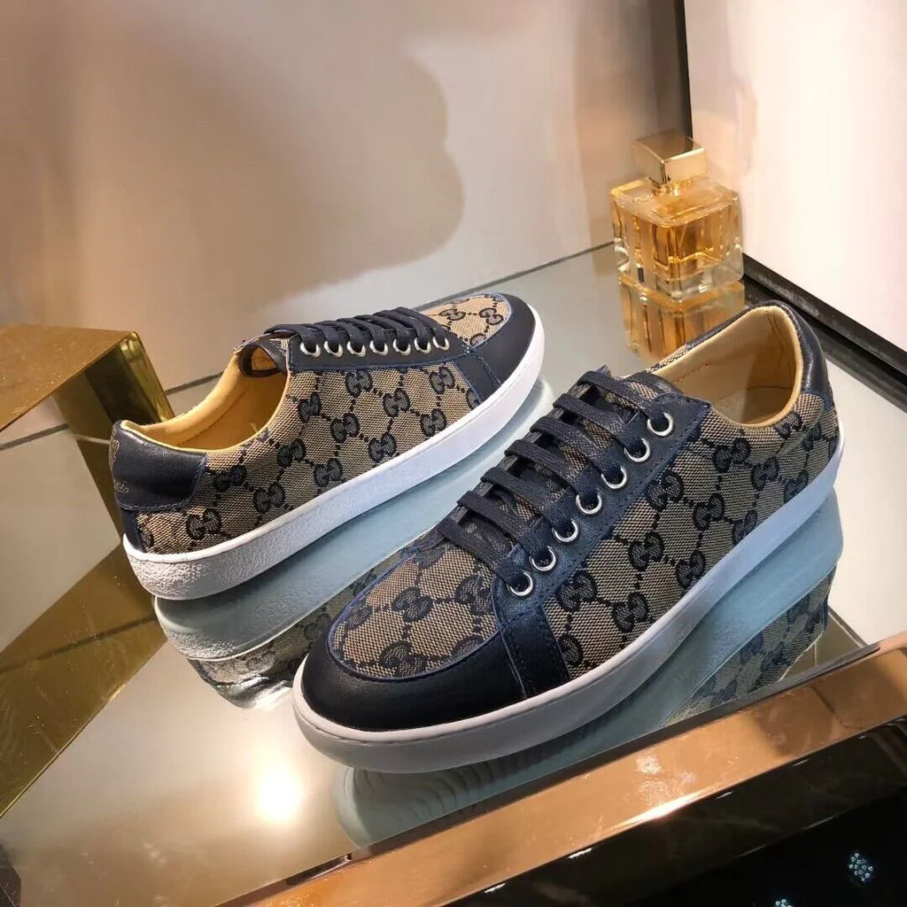 High Quality Casual Print Couple Genuine Leather Sneakers 1024031214
