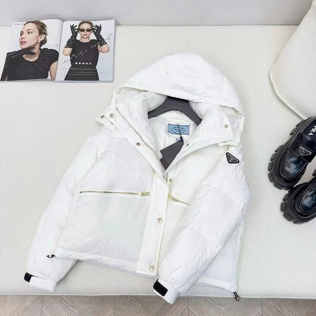 Classic new triangular logo hooded cotton jacket 1024100901