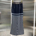 Spring and summer color contrast stitching wide leg pants MM10041417