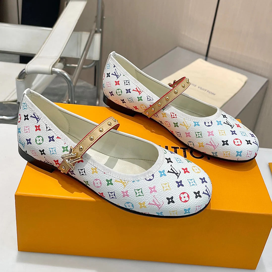 Women's New Colourful Printed Mary Jane Single Shoes 1025011706