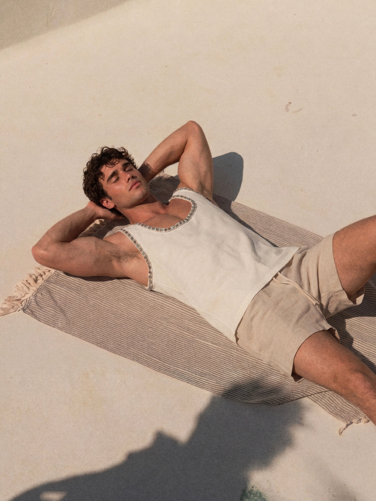 Linen Blend Drawstring Shorts For Adults | SUNNY ESCAPE