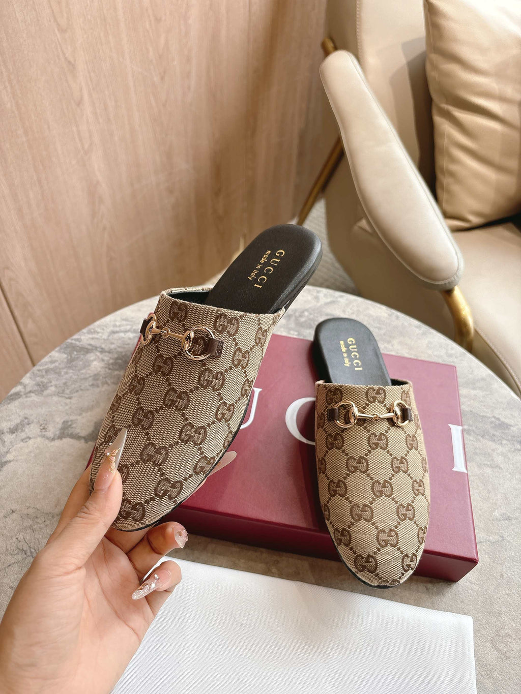 horse bit buckle slippers 0725101406