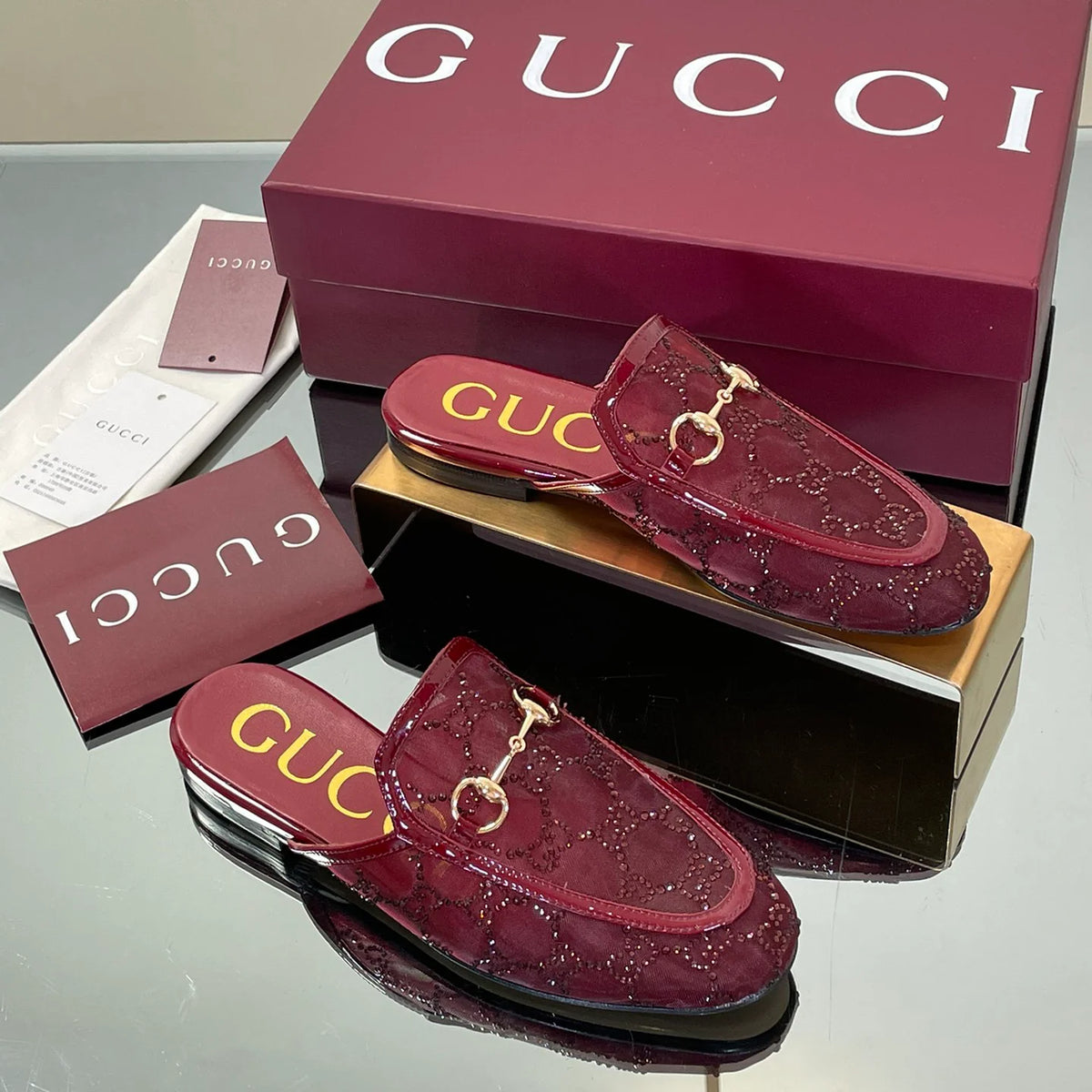 Mesh Diamond Luxury Baotou Slippers 1025070412