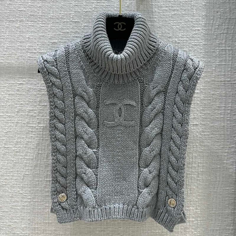 New vintage Fried Dough Twists knitting vest 1023120112