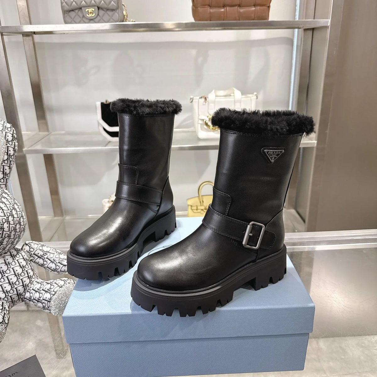 New Thick-Sole Insulated Wool Ski Boots 1025103120