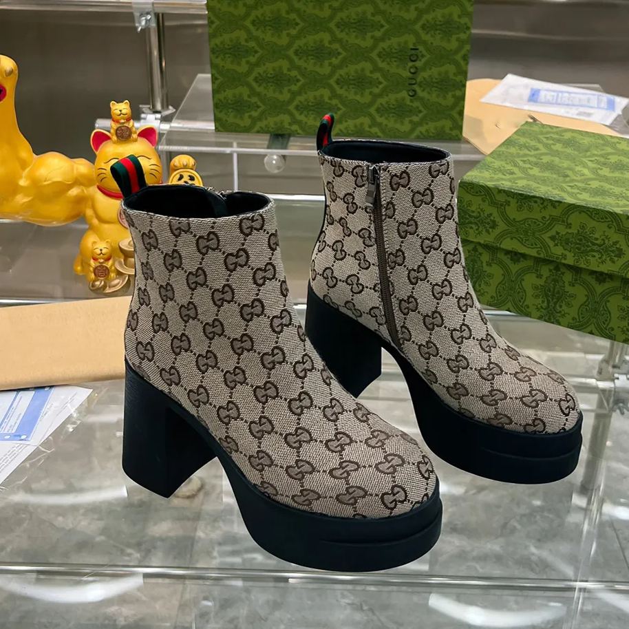 NEW FORMAL LEATHER 9CM HEELED FLOWERS G LOGO WOMEN'S SHOES-XC05202383002
