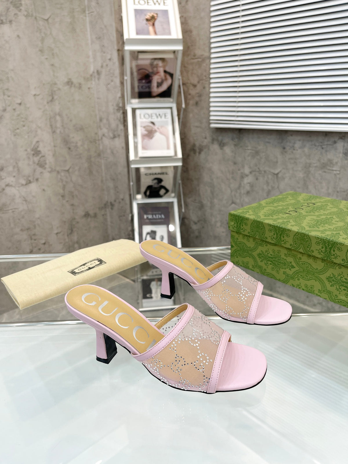 Gucc1 top fashion stiletto slippers 0724030802