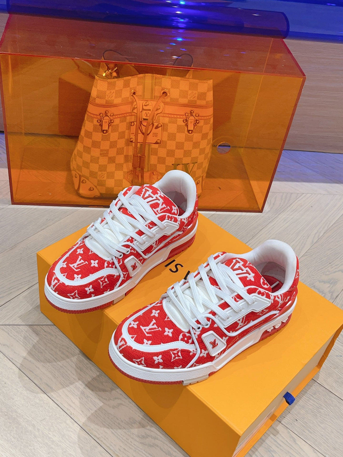 L couple limited series casual denim print sneakers 0725012402