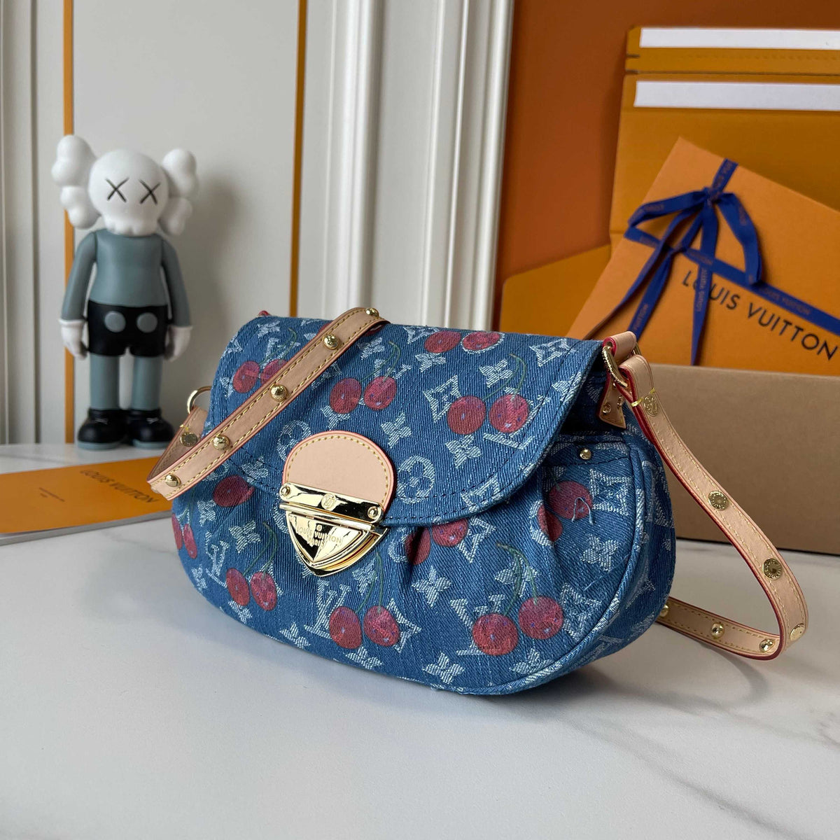 Denim Blue Cherry Crossbody Bag 1025070322