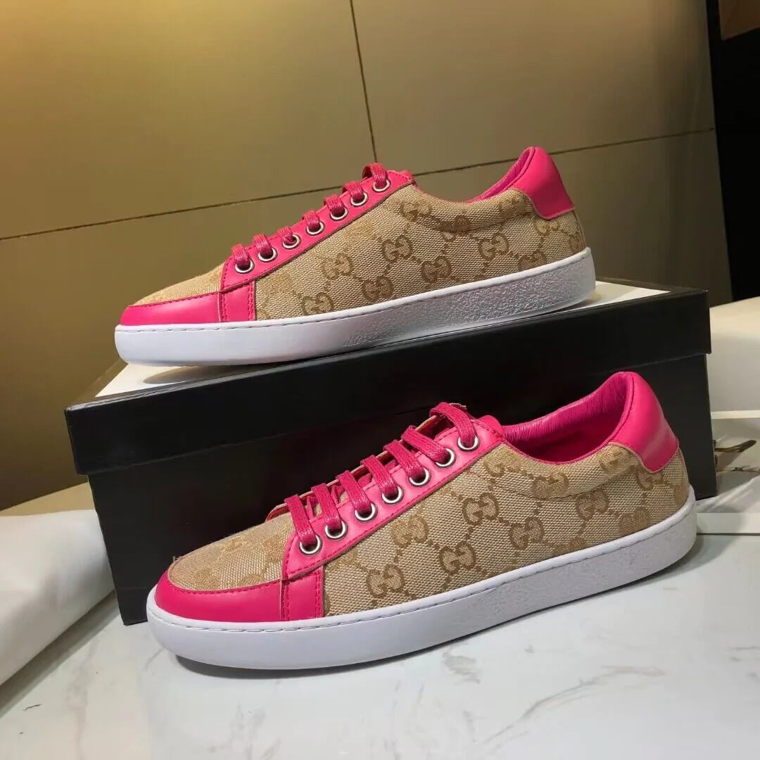 High Quality Casual Print Couple Genuine Leather Sneakers 1024031214