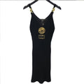 Sexy V-neck metal buckle suspender knit buttocks dress PD10041101