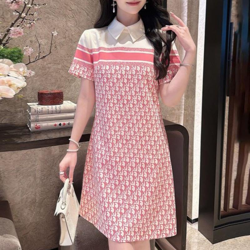New Fashion Printed Lapel Shirt Dress 1024050701