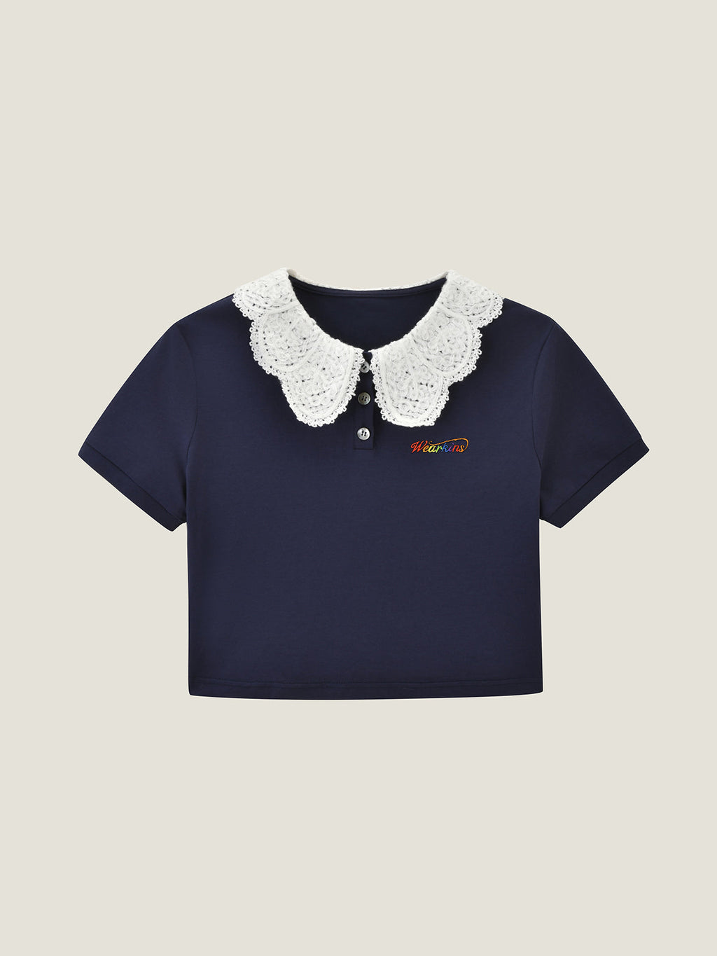 Princess Collar Family Matching Crop Polo Tee For Adults | KINS CLASS