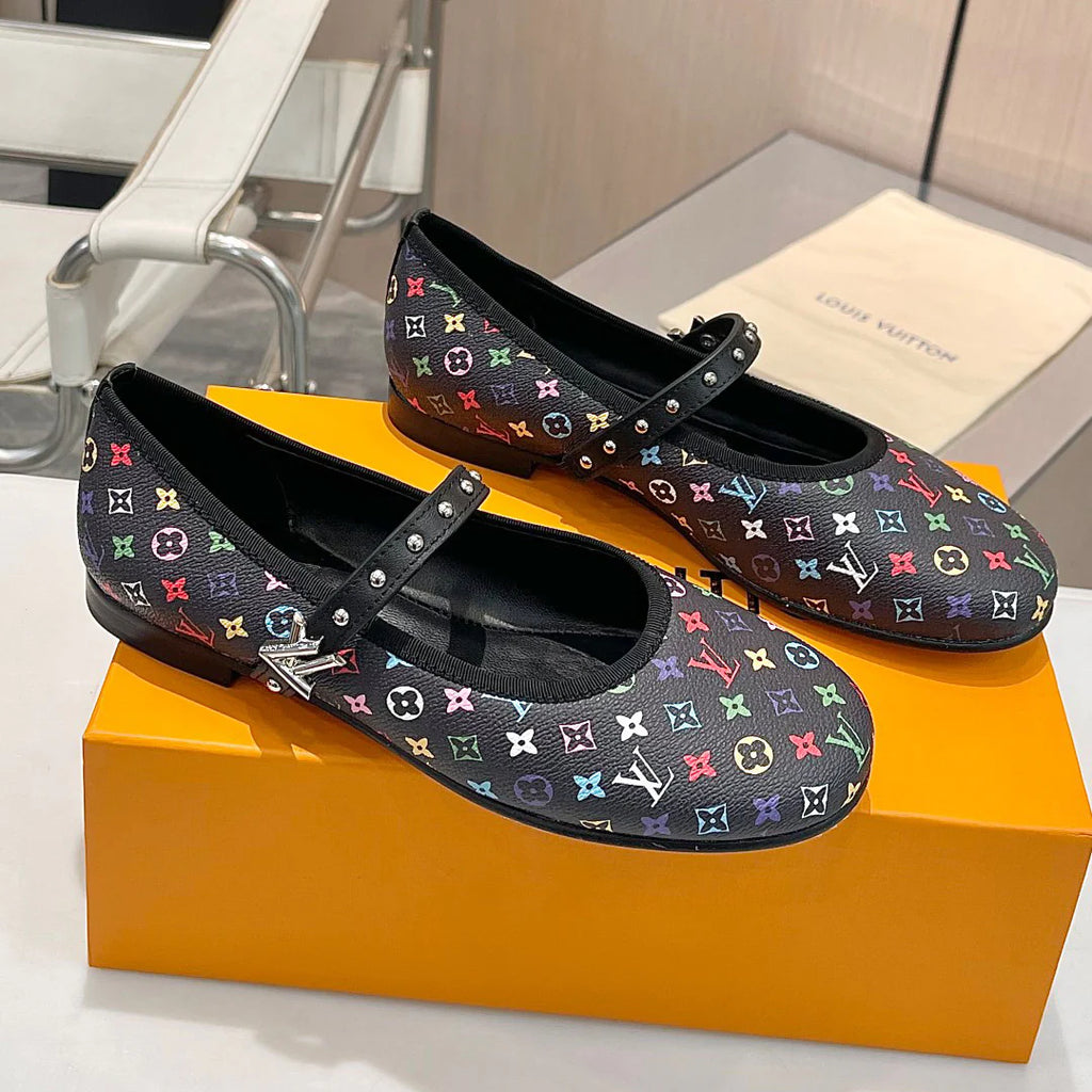 Women's New Colourful Printed Mary Jane Single Shoes 1025011706