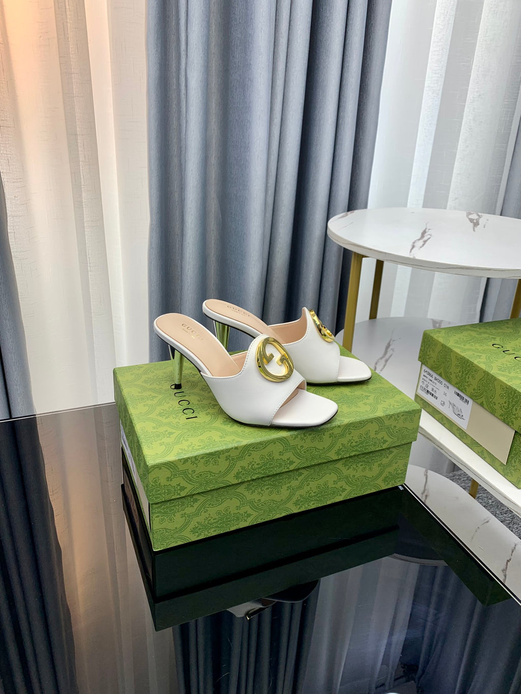Gucc1 top fashion stiletto slippers 0724030804
