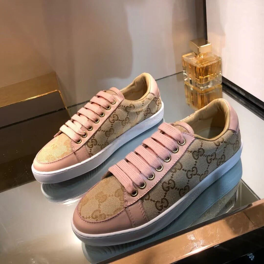 High Quality Casual Print Couple Genuine Leather Sneakers 1024031214