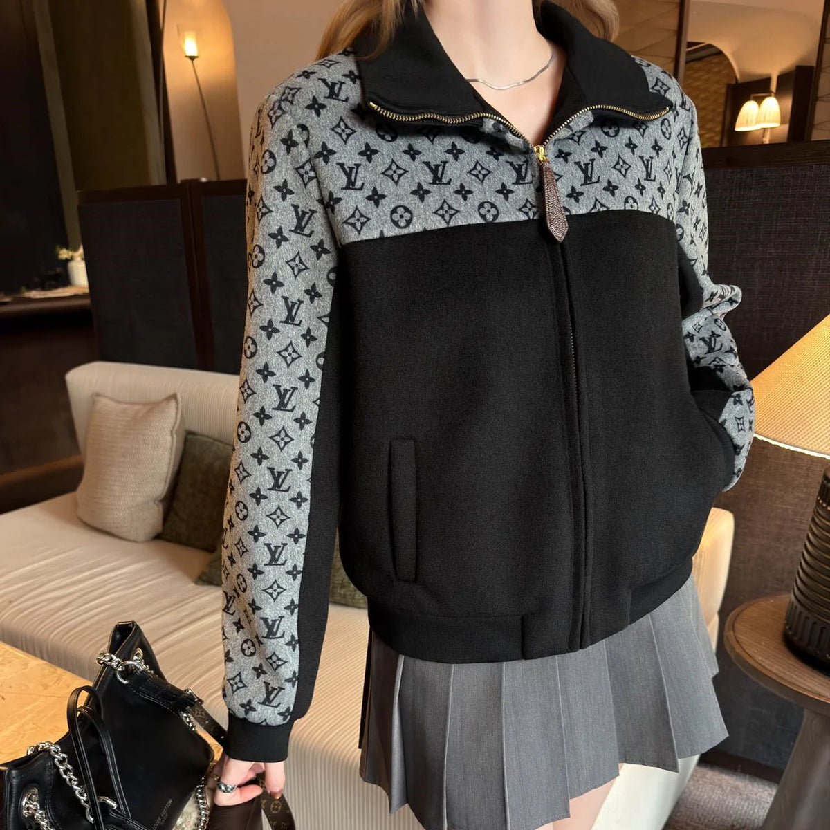Jacquard lapel jacket 1426010607