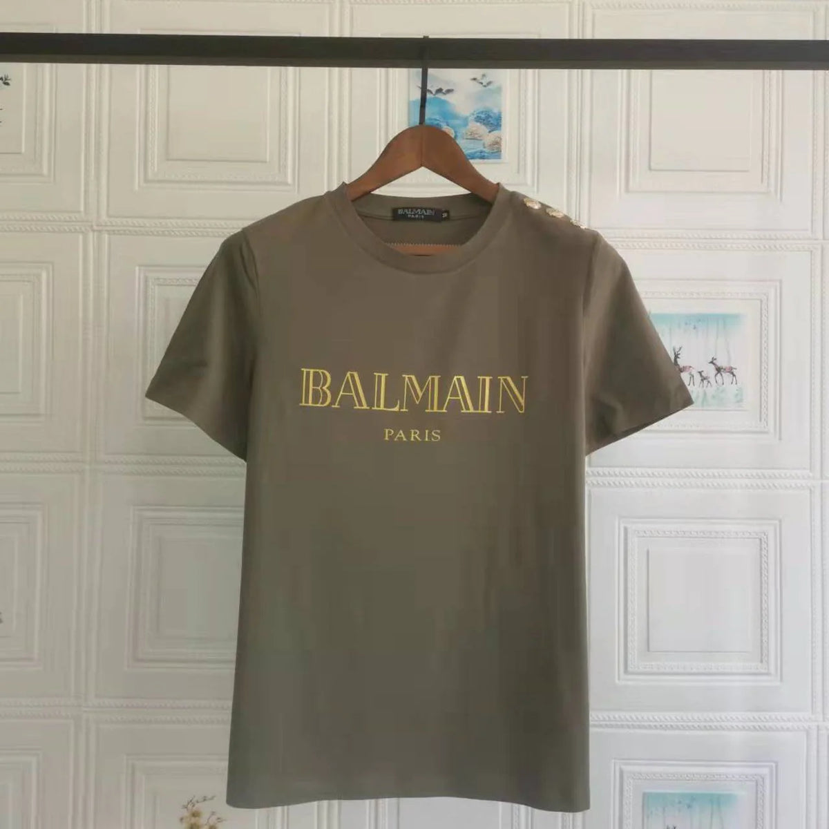 New Short Sleeve Bronzing Letter Cotton Loose T-Shirt 1024071806