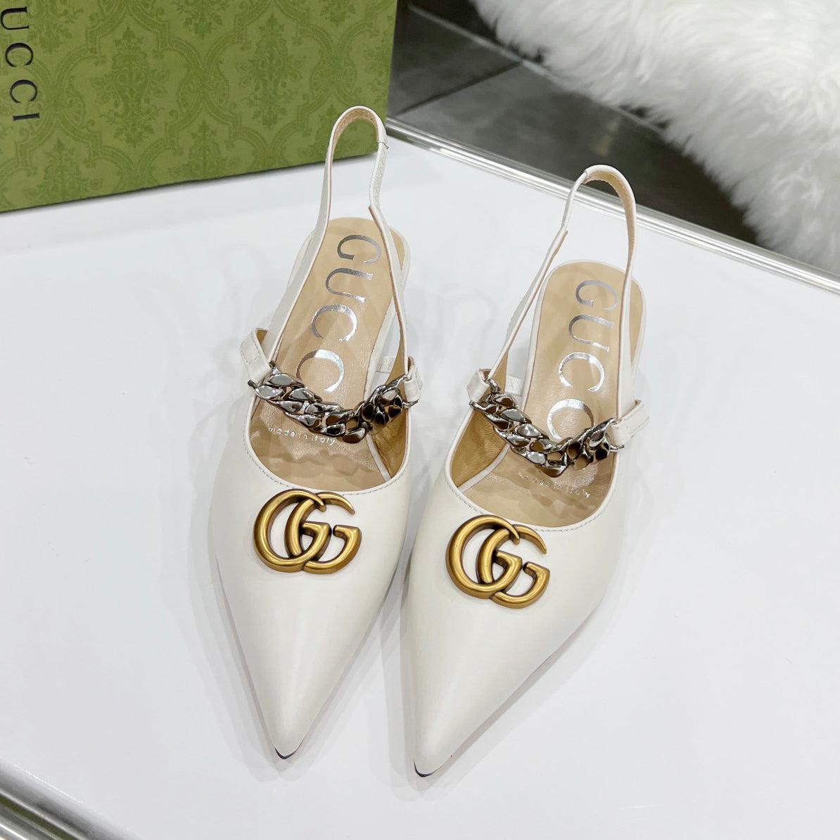 leather classic logo pumps XC0723042416