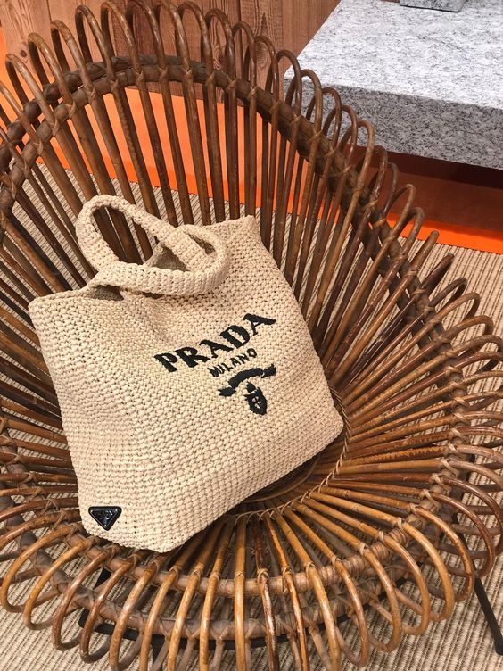 P Raffia Bag Handbag Beach Bag for Summer 0725031311