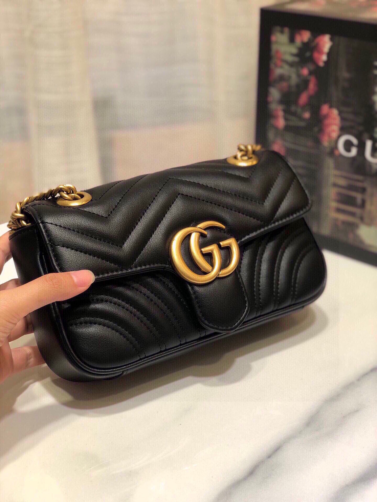 22CM Leather Marmont Chain Shoulder Bag XC1623071705