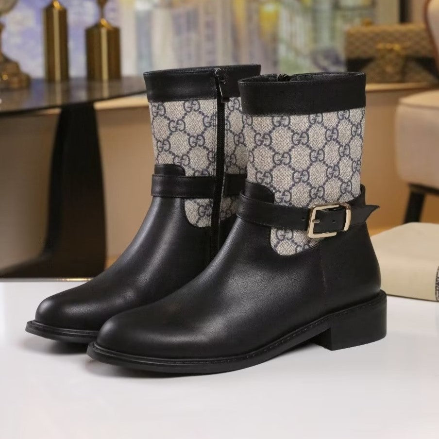 Trendy new double G metal buckle boots XC0823101003