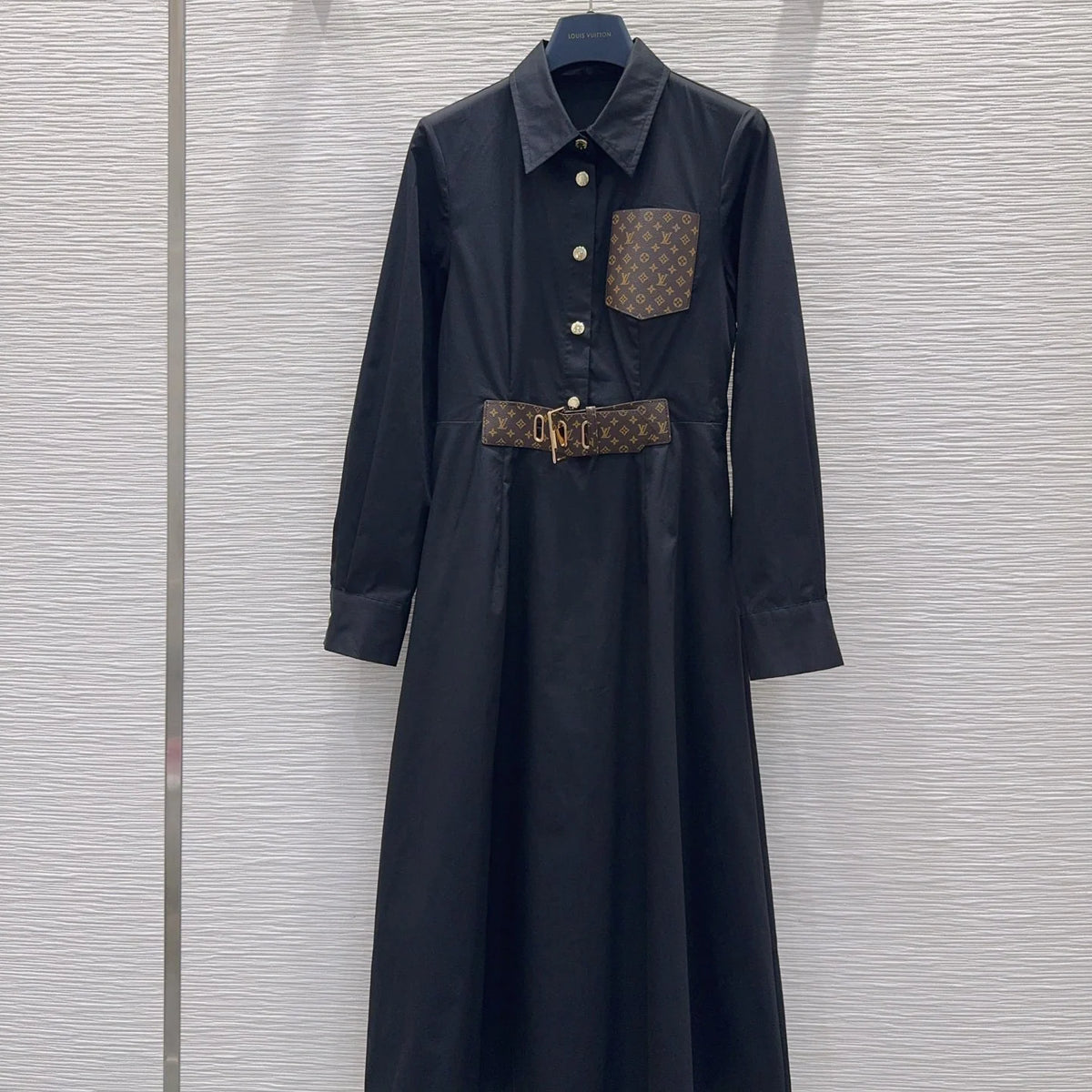Spring new arrival lapel collar belted shirt dress 1426020208