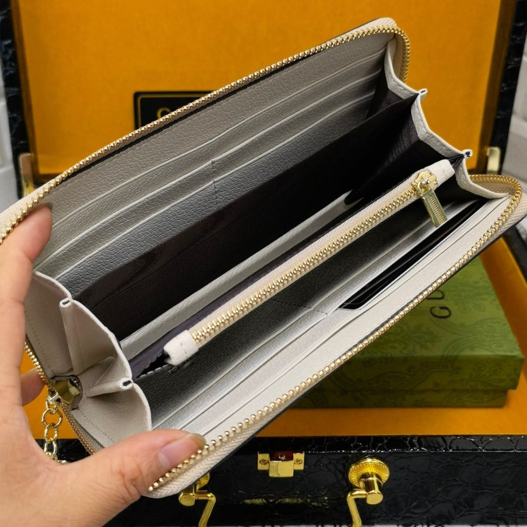 New Wallet Men's New Wallet Men's Leather Long Wallet Zipper Bag High-End Quality Unisex S 01
