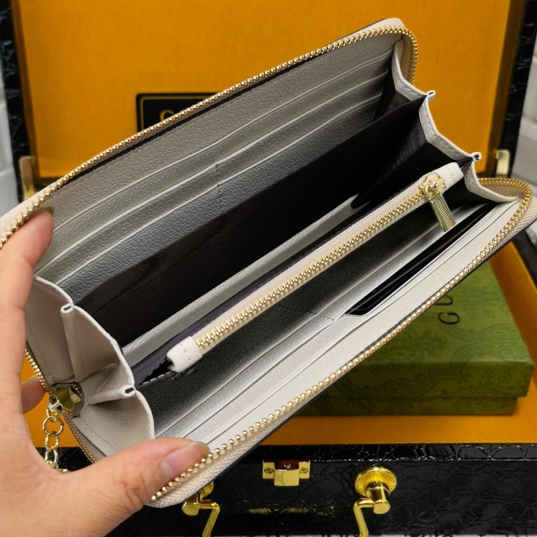 New Wallet Men's New Wallet Men's Leather Long Wallet Zipper Bag High-End Quality Unisex S 01