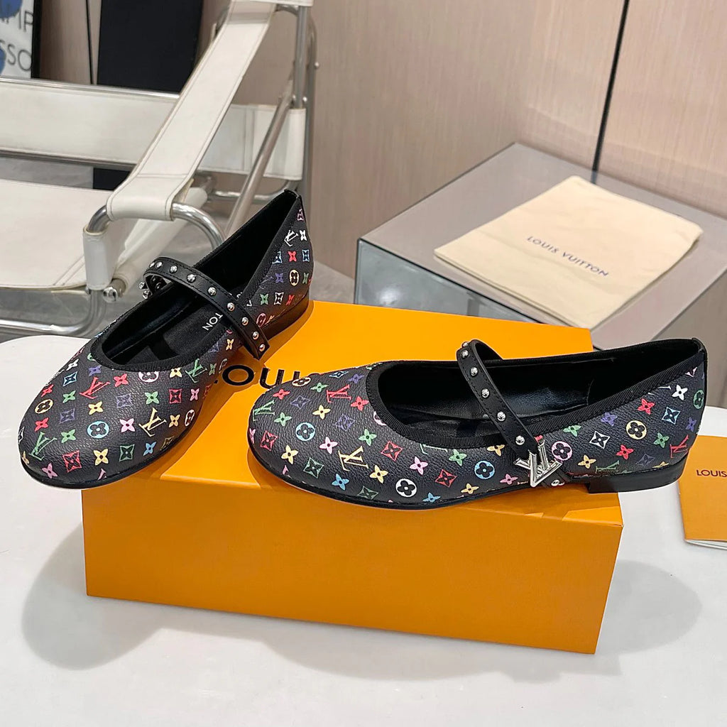 Women's New Colourful Printed Mary Jane Single Shoes 1025011706