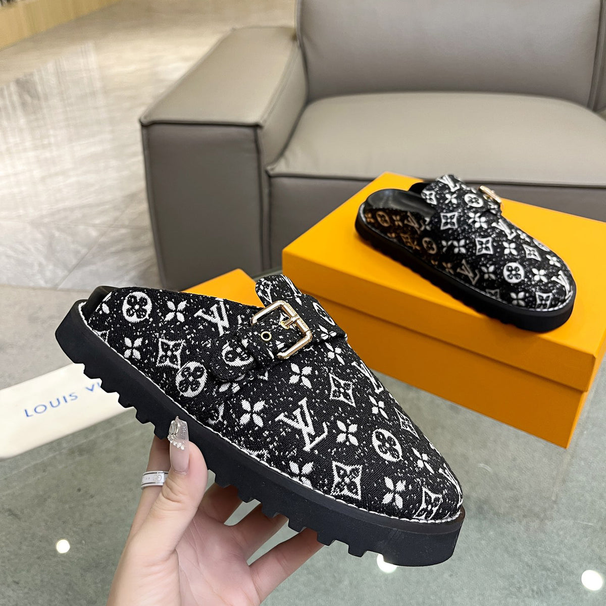 printed cotton slippers 03083