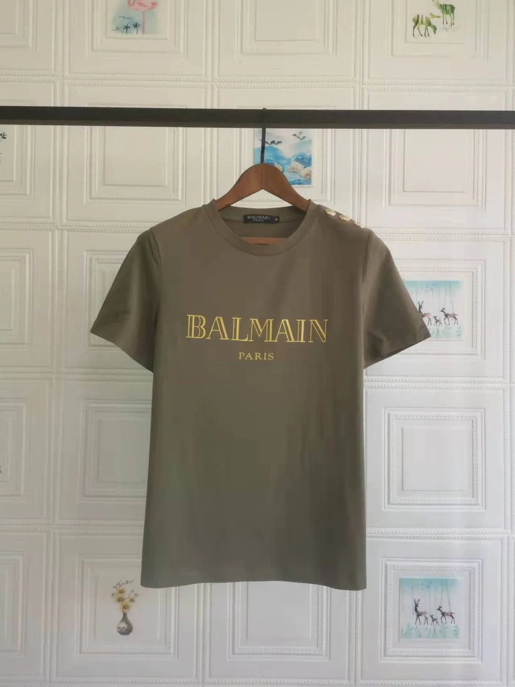 New Short Sleeve Bronzing Letter Cotton Loose T-Shirt 1024071806