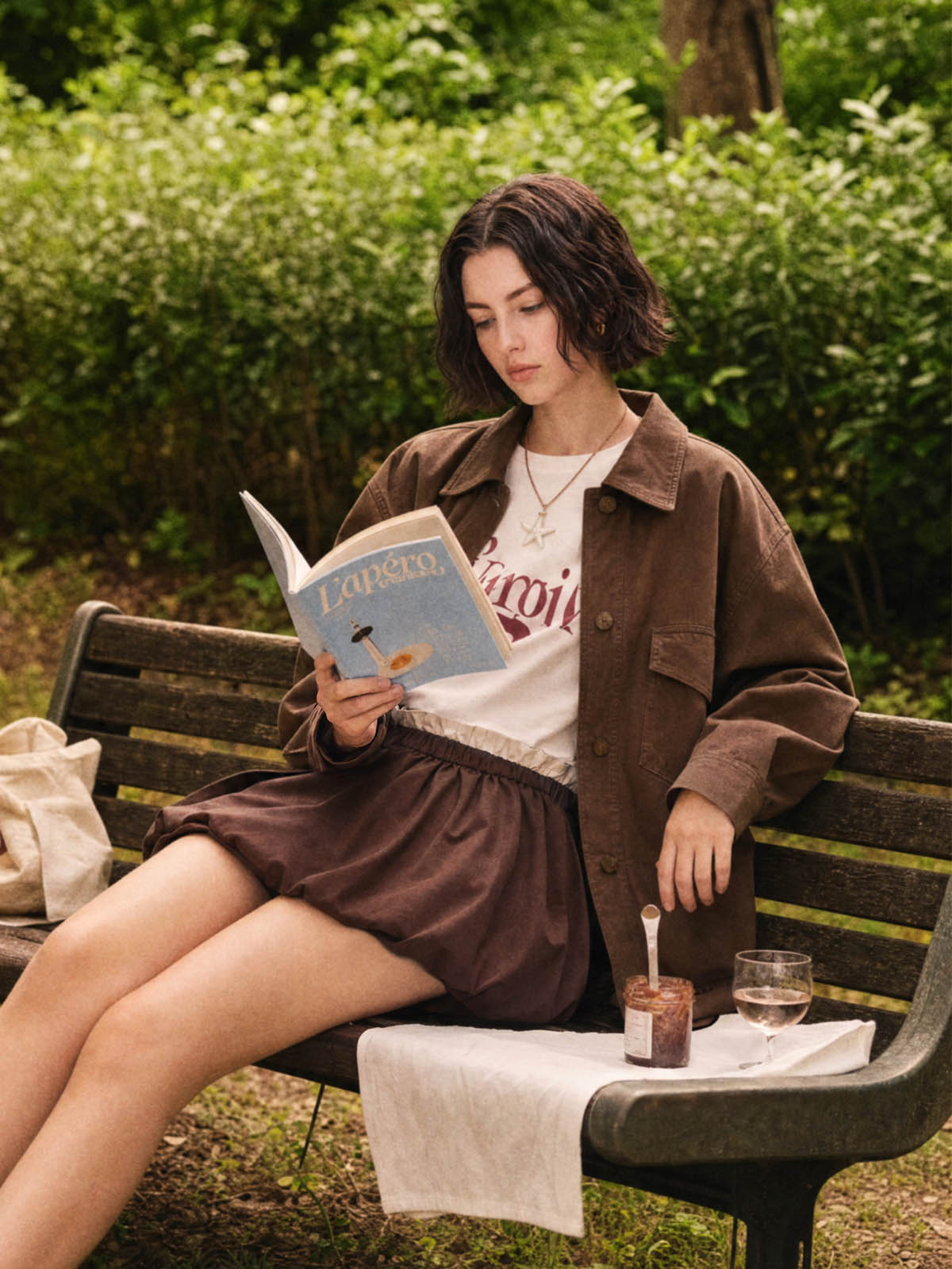 Preppy Contrast Collar Plaid Crop Shirt + Ruffle Shorts Or Skirt Matching Set | KINS CLASS