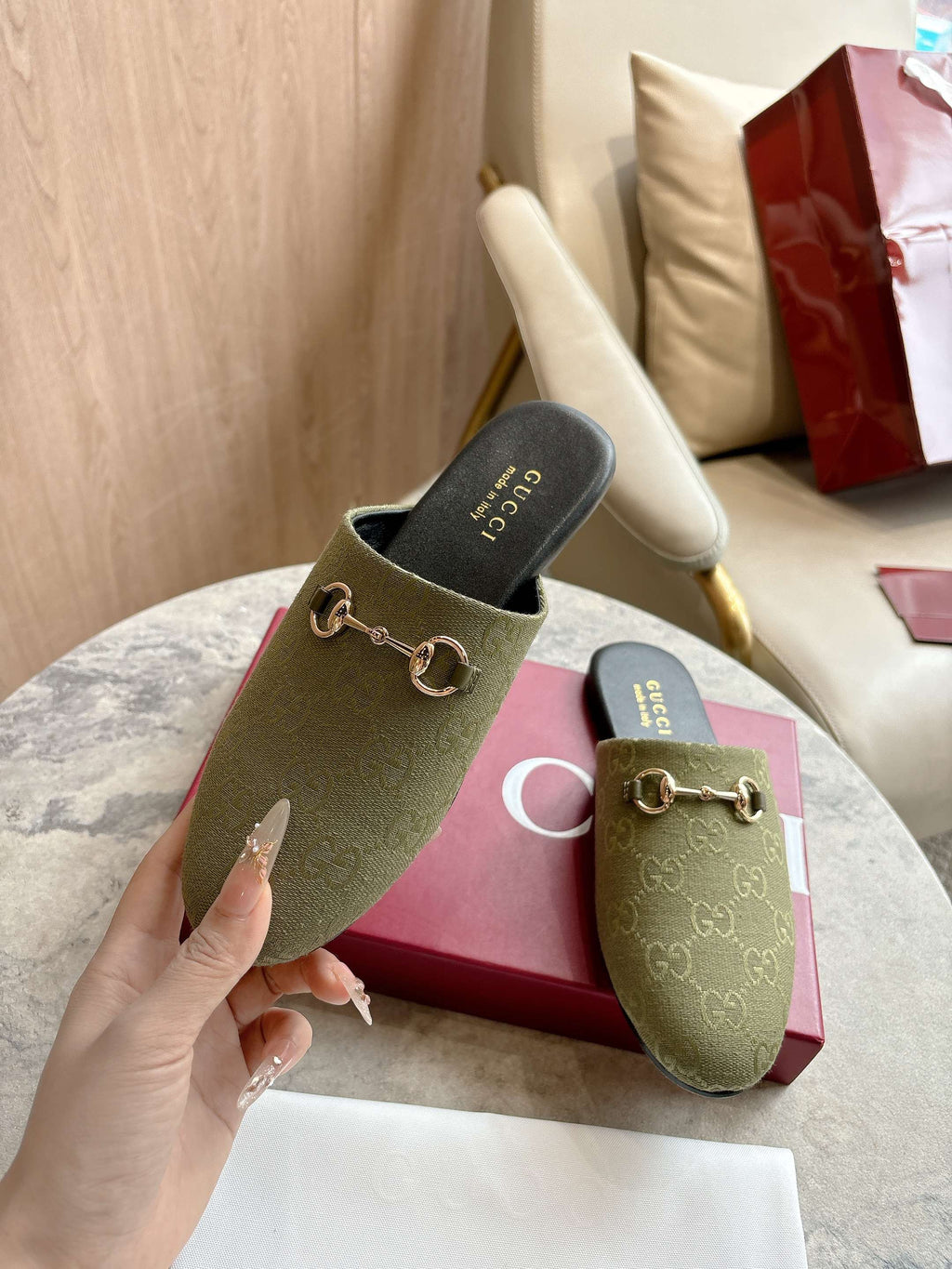 horse bit buckle slippers 0725101406