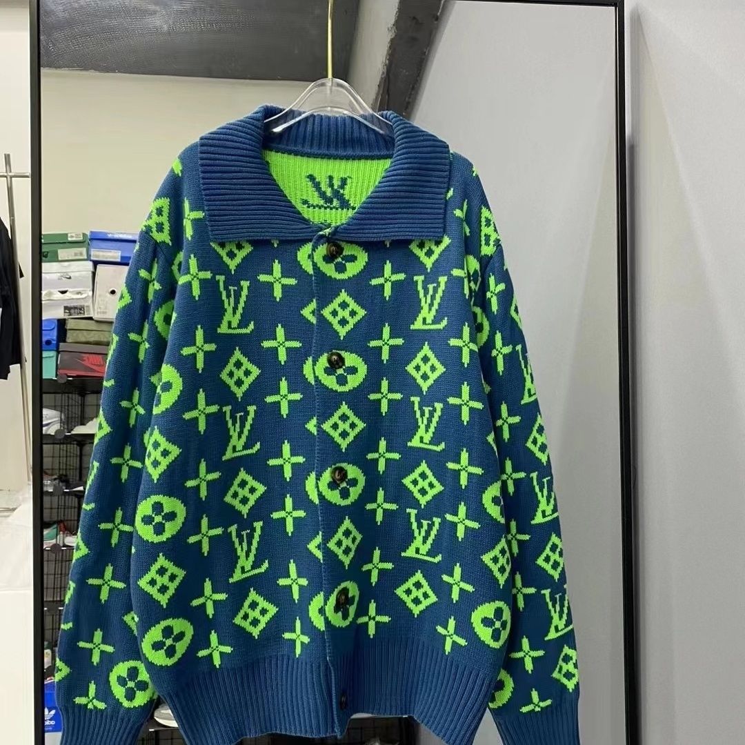 Fashion casual lapel sweater knitted cardigan PD1023082314