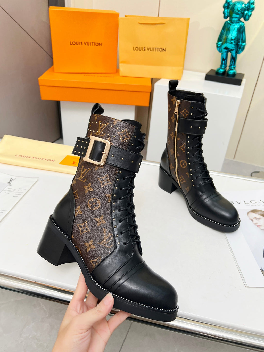L fashion printed leather martin boots 0724102311