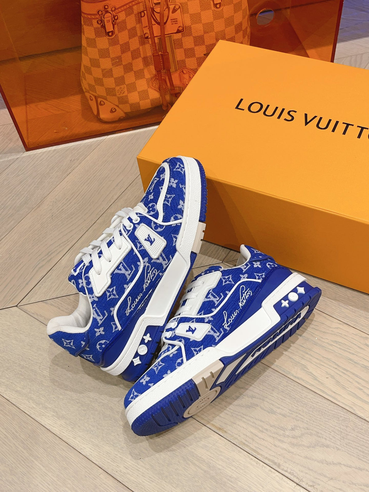 L couple limited series casual denim print sneakers 0725012402