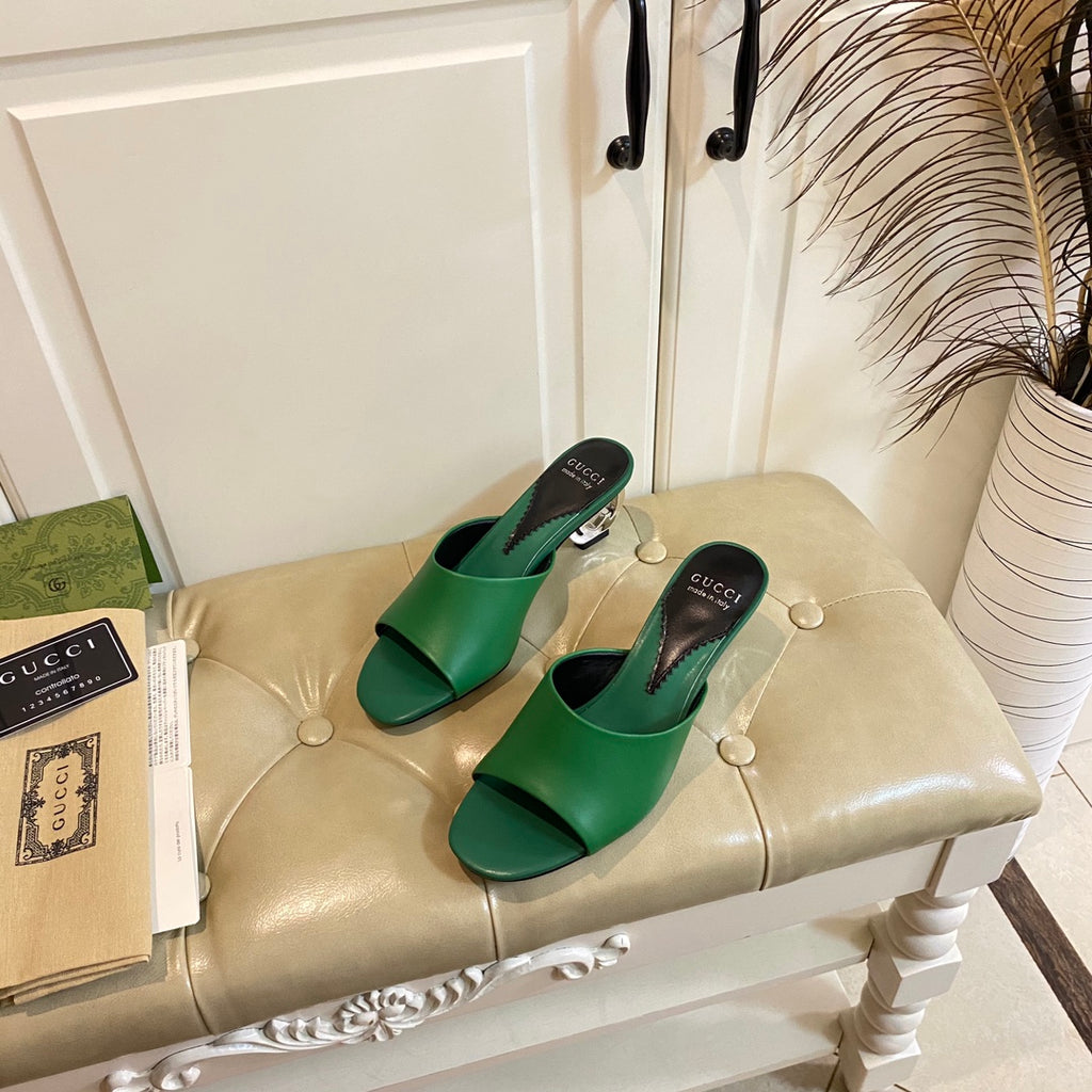 Gucc1 top fashion heel slippers 0724030803