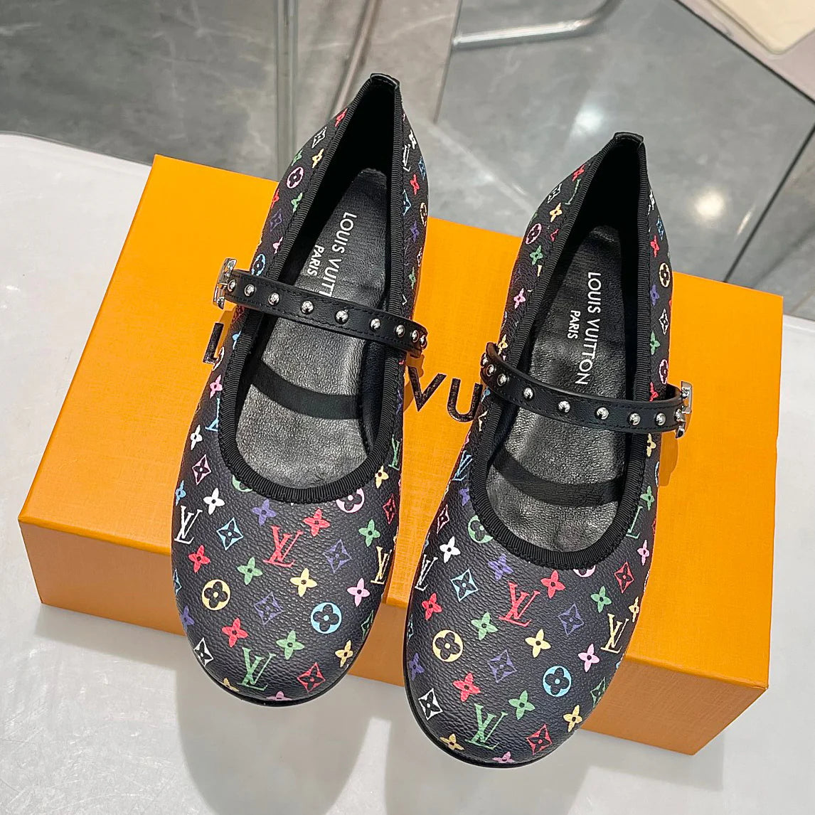 Women's New Colourful Printed Mary Jane Single Shoes 1025011706