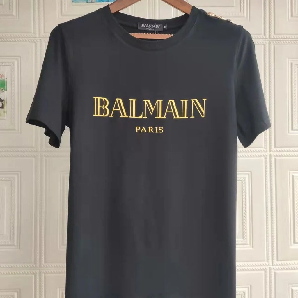 New Short Sleeve Bronzing Letter Cotton Loose T-Shirt 1024071806