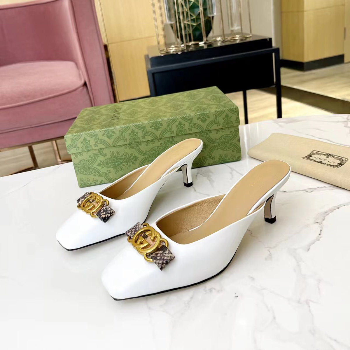 G－flat toe low heel leather shoes XC07062901